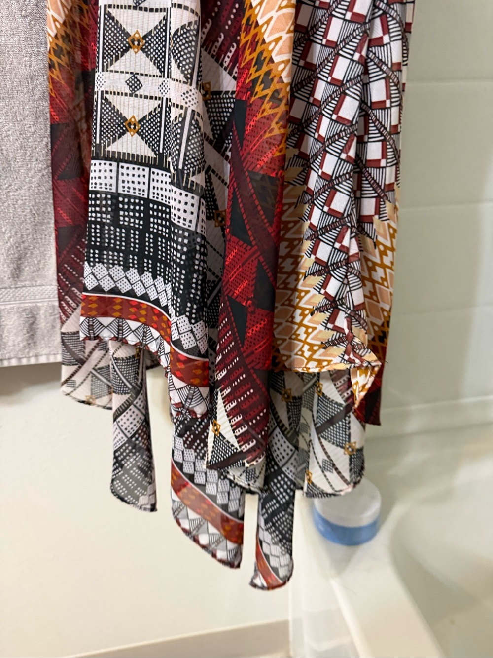 Rabbit Rabbit Rabbit One-Shoulder Multicolor Geo-Print Dress - Picture 4 of 5